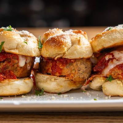 Garlic Knot Meatball Sliders.