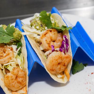 Grilled Bang Bang Shrimp Tacos.