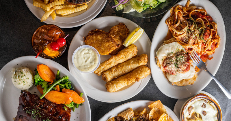 Various dishes on the table