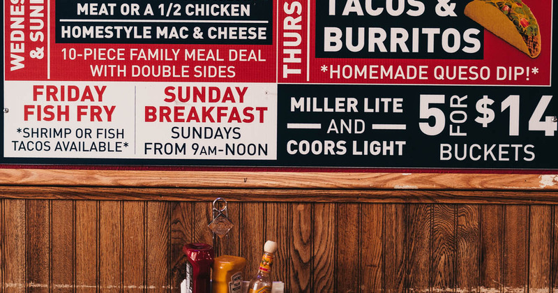 Interior detail, menu board closeup
