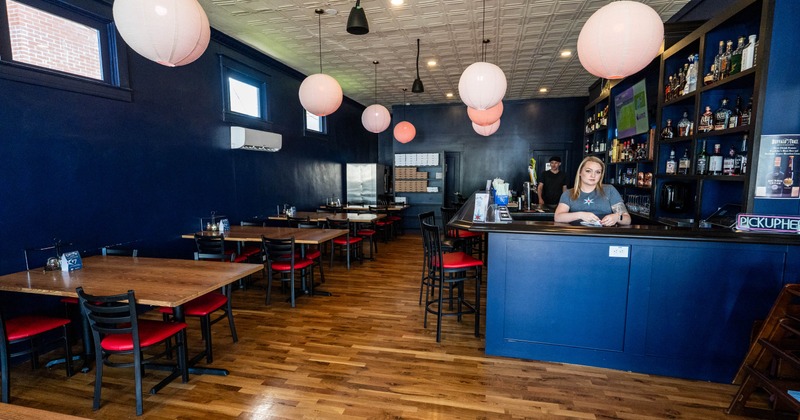 Interior, seating and bar areas
