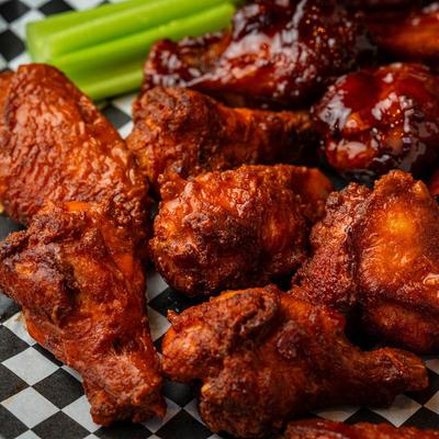 BBQ chicken wings.