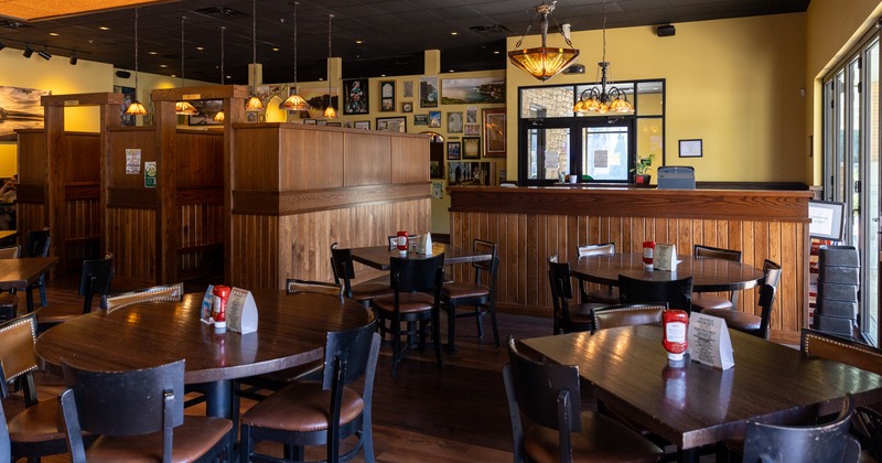 Interior, tables and chairs