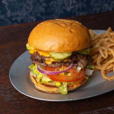 The O.G. burger with fries.