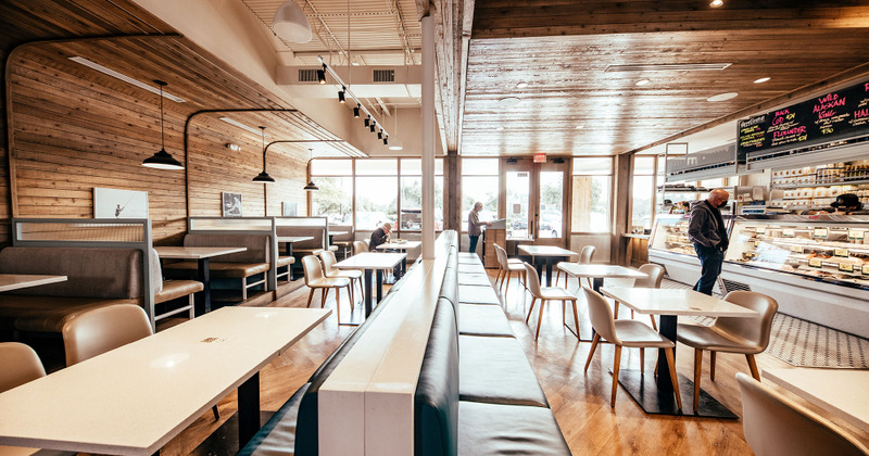 Interior, tables lined up