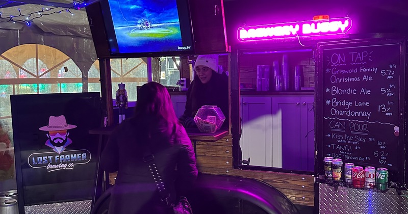 Customer ordering at the counter