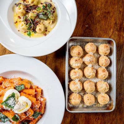 Various served meals.