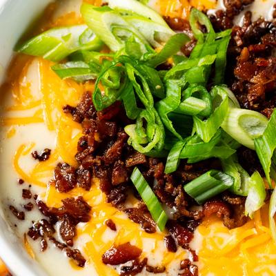 A closeup on a soup.