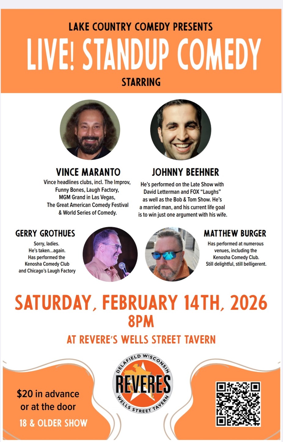 Lake Country Comedy at Revere's event photo