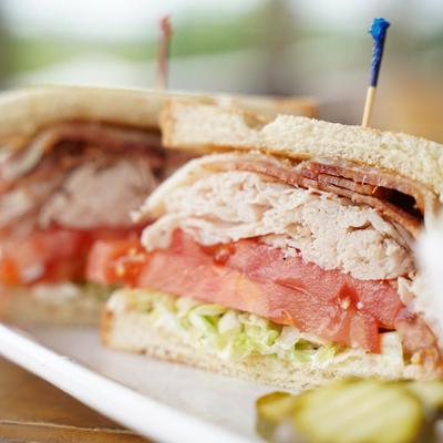 Turkey club sandwich.