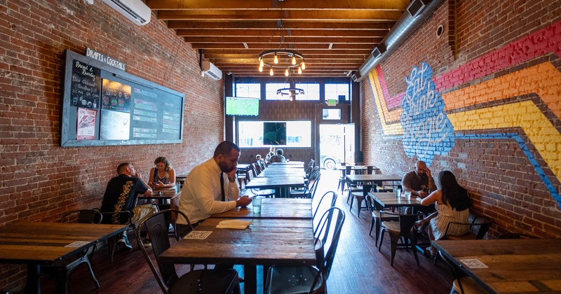 Customers in dining area
