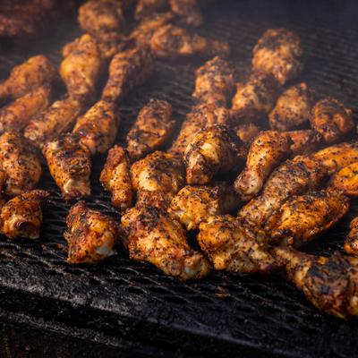 Wings grilling.