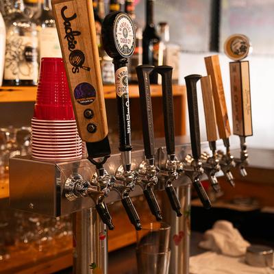 Beer taps.