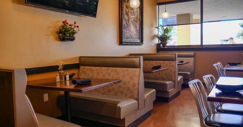 Diner area, booths