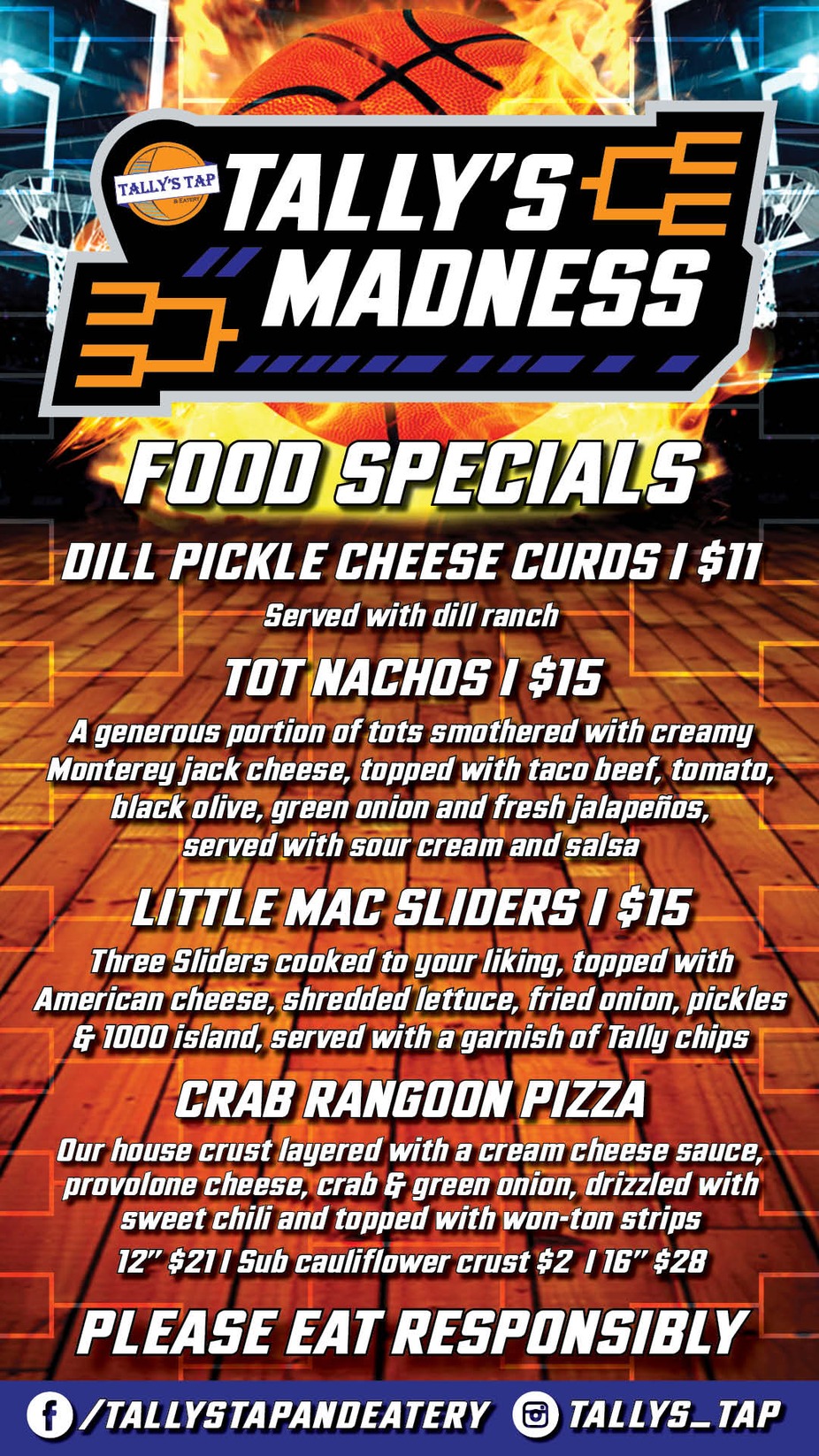 TALLY'S MADNESS FOOD SPECIALS event photo