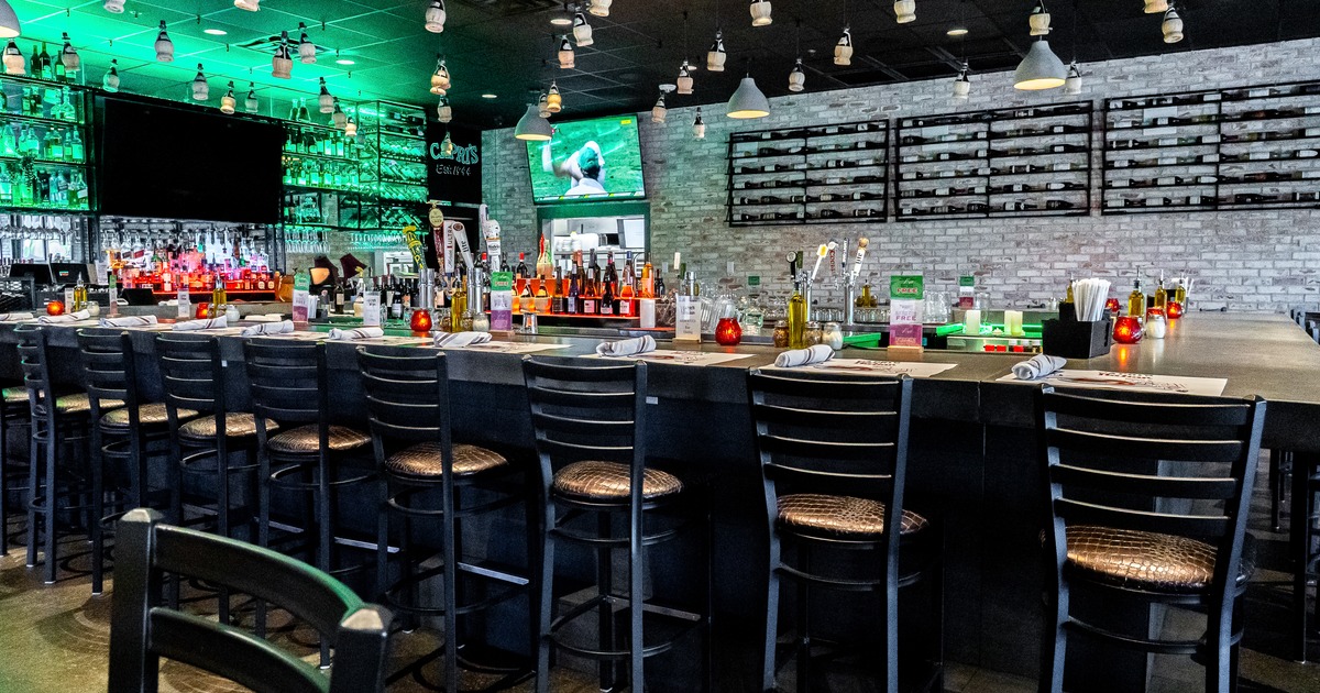 Interior, bar, stools, drink rack