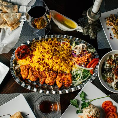 An assortment of food.