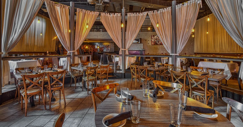 Interior, tables with tableware