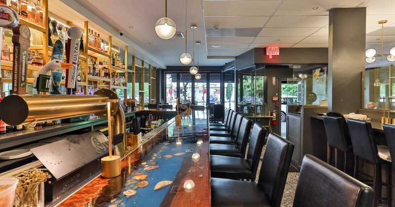 Interior, bar and stools
