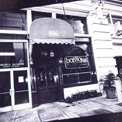 An old black and white photograph of the restaurant exterior