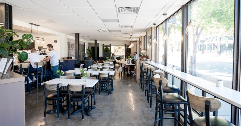 Interior, wide view of seating area
