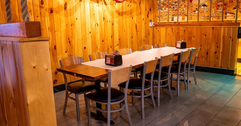 Interior, table ready for guests