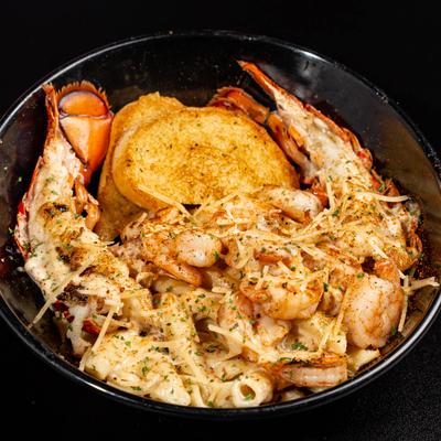 Lobster shrimp pasta.