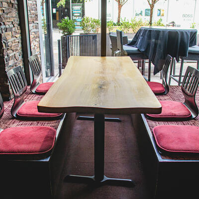 Restaurant interior, table for six