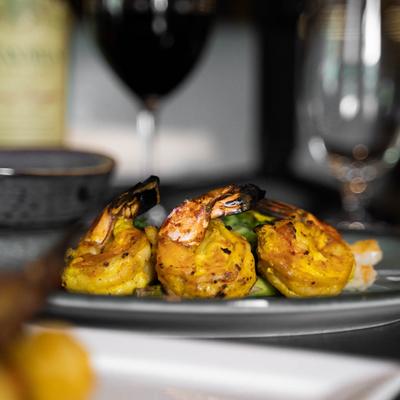 Close-up of shrimp bites.