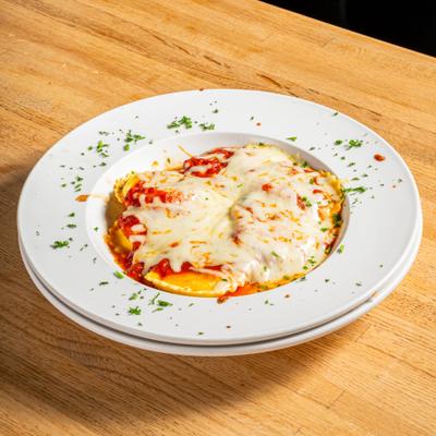 Baked cheese ravioli.