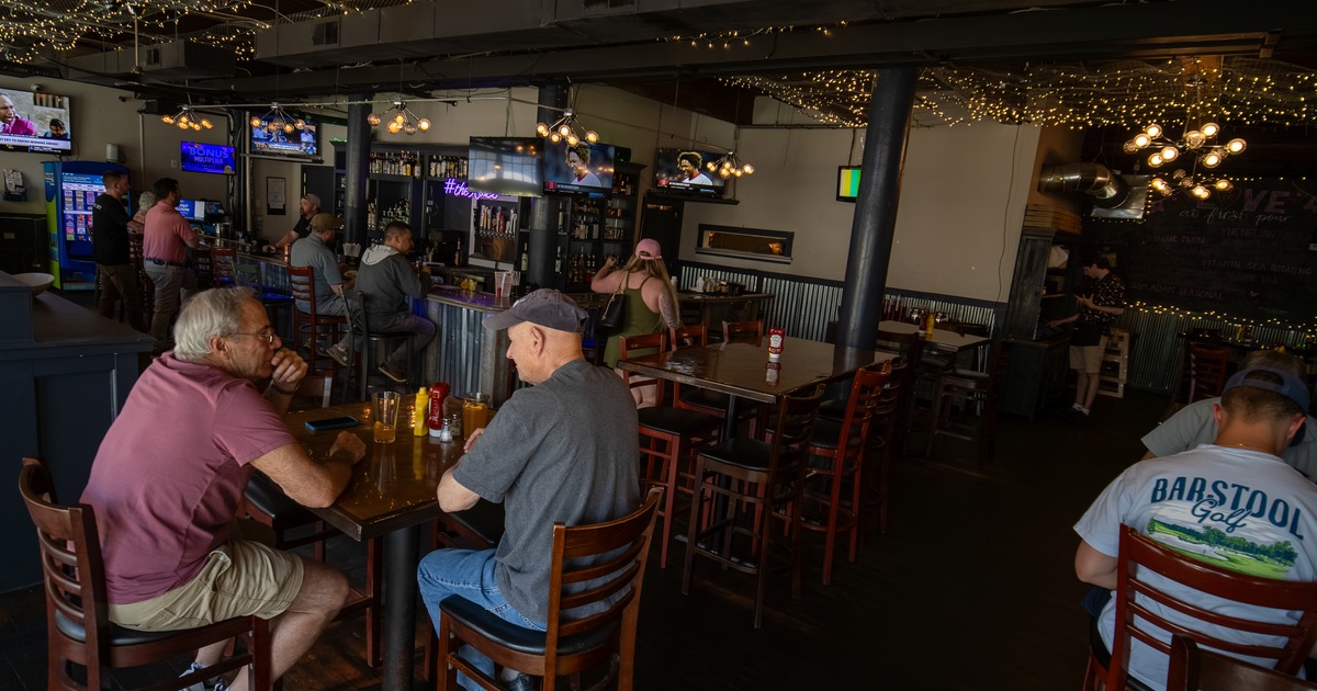 Interior, bar area, wide view