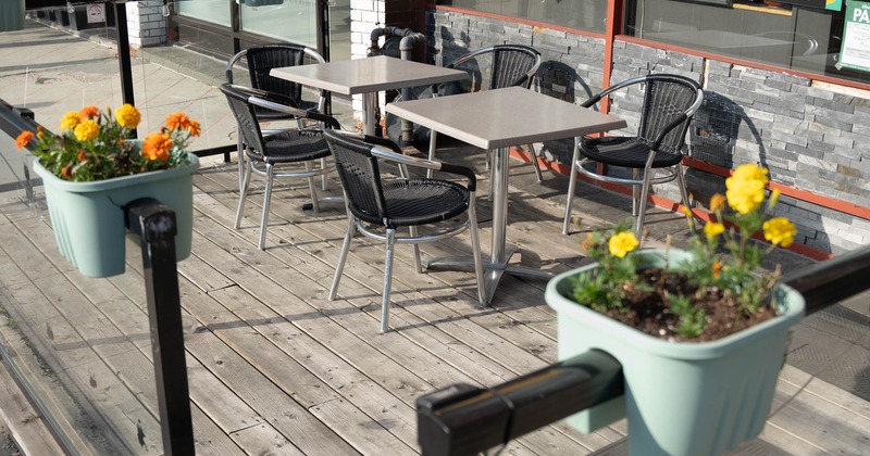 Exterior, tables and chairs