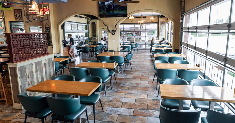 Interior of spacious and cozy dining area