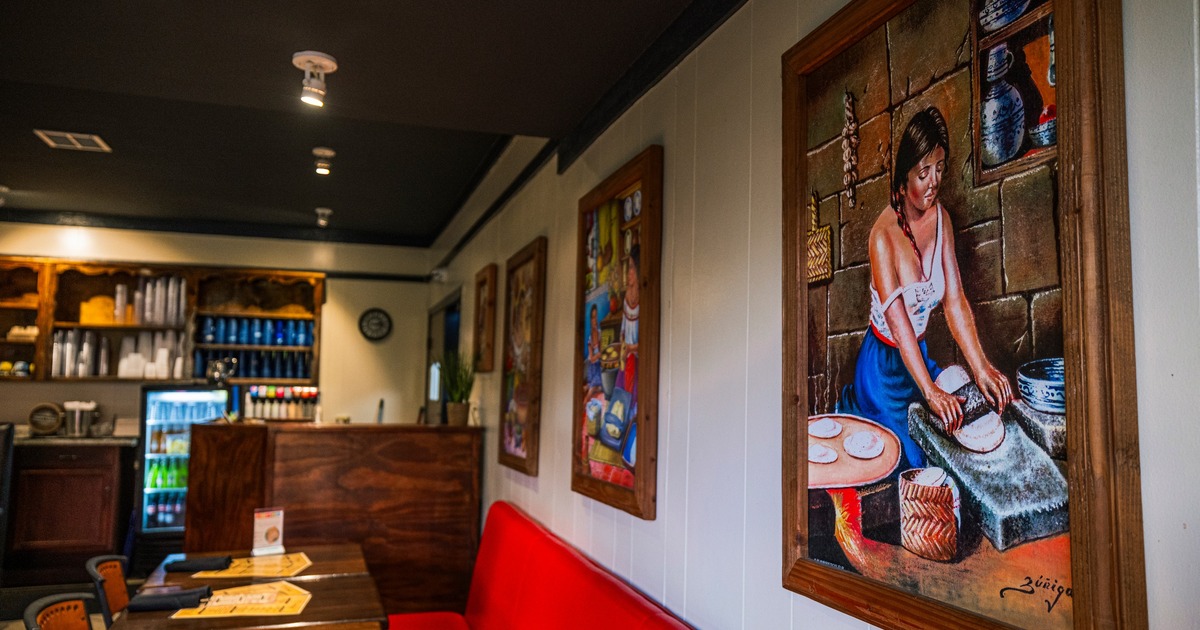 Interior with paintings on the wall