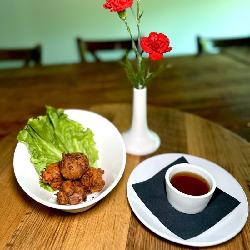 menu item 25 of 28, Coconut Curry Sweet Potato Fritters
