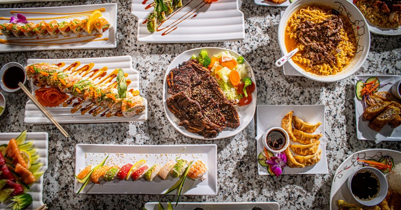 Assorted food dishes