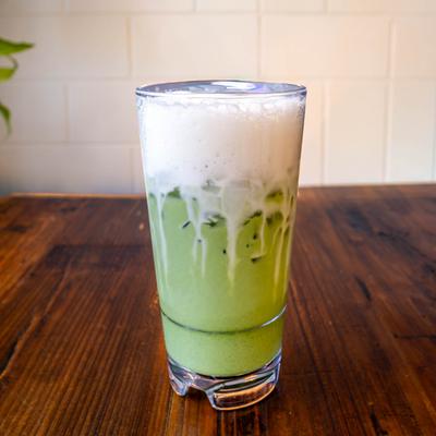 Ice matcha latte.