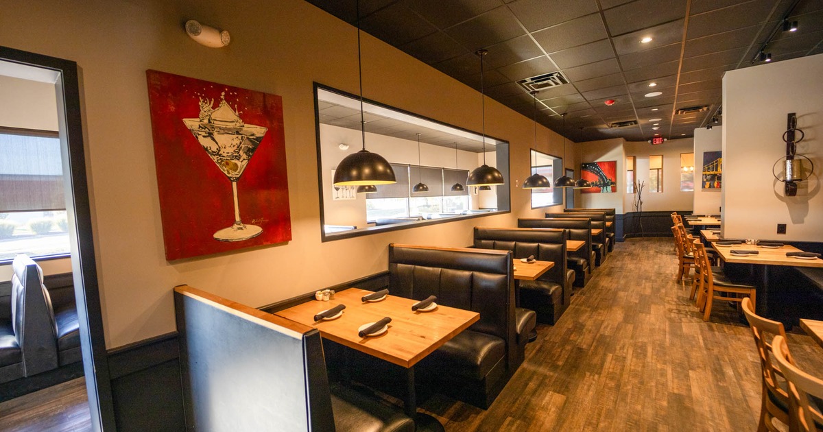 Booths in dining area