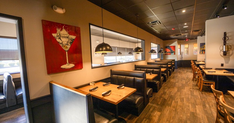 Booths in dining area