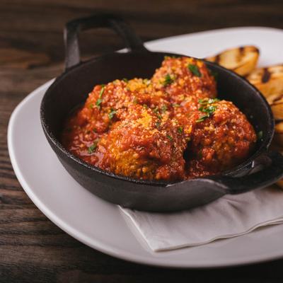 Meatballs in tomato sauce.
