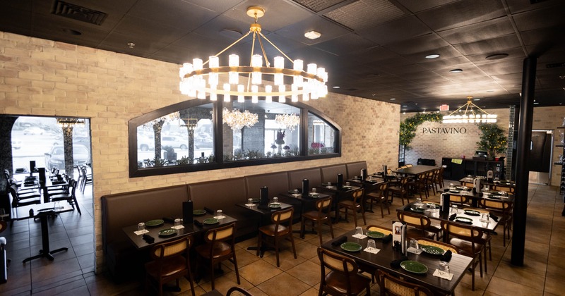 Dining area, tables ready for guests