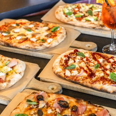 Assorted pizzas