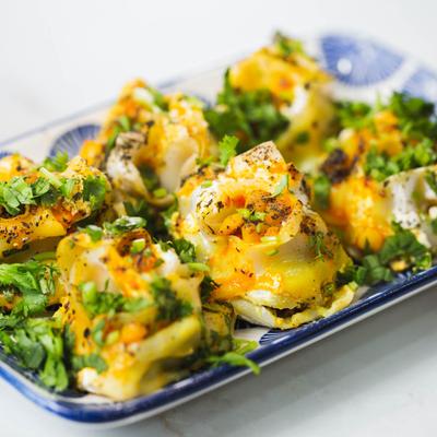 Mantu, meat filled dumplings.