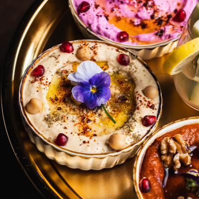View at the part of the Goddess Mezze Platter.