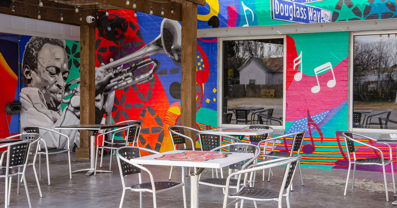 Exterior, patio tables