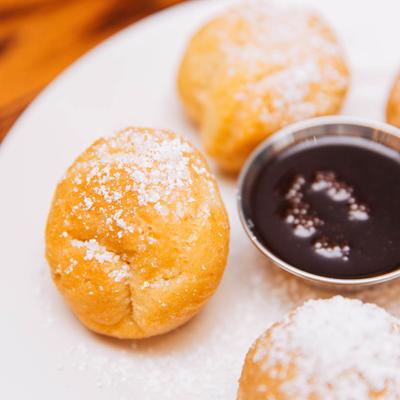 Donut holes, with dip.