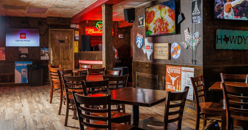 Interior, tables lined up