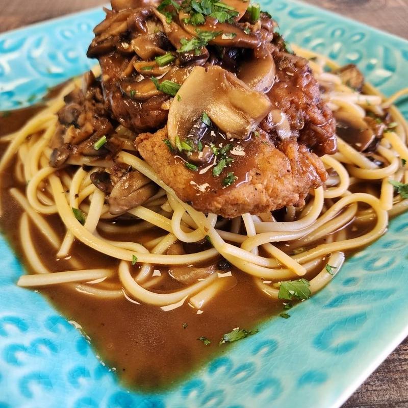 Vegan Chicken Marsala Dinner photo