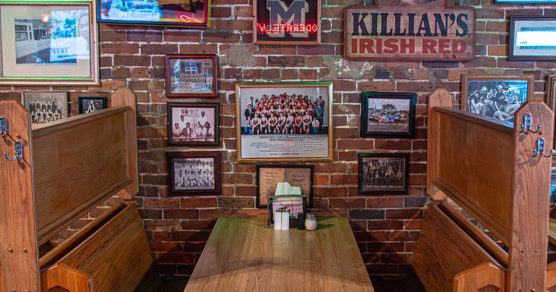 Inside, booths, dining tables, decoration