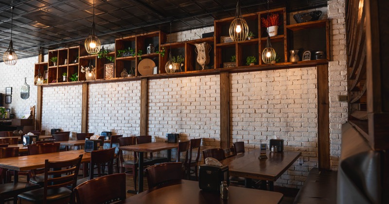 Interior, chairs and tables